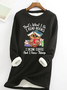 Sweat-shirts Imprimé d'Animal Printemps / Automne Simple Polyester Quotidien Manches Longues Col Rond Régulier Droit pour Femmes