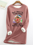 Sweat-shirts Imprimé d'Animal Printemps / Automne Simple Polyester Quotidien Manches Longues Col Rond Régulier Droit pour Femmes