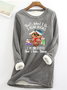 Sweat-shirts Imprimé d'Animal Printemps / Automne Simple Polyester Quotidien Manches Longues Col Rond Régulier Droit pour Femmes