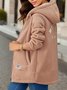 Sweat-shirt à Capuche Manches Longues en Toison Plain Caniche Blouson pour Femmes