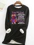 Sweat-shirts Femmes Décontracté Hiver Lettres de texte Coupe Régulière Noël Manches Longues en Mélangé de Coton Régulier en Toison