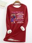Sweat-shirts Femmes Décontracté Hiver Lettres de texte Coupe Régulière Noël Manches Longues en Mélangé de Coton Régulier en Toison