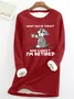 Sweat-shirts Décontracté Hiver Chien Quotidien Coupe Régulière Noël Manches Longues en Mélangé de Coton Régulier pour Femmes