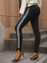 Pantalons De Yoga Femmes Décontracté Plain Toutes Les Saisons Polyester Brillant à Haute Élasticité Serré Droit Régulier