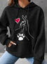 à Capuche Femmes Simple Printemps / Automne Chien Aucune élasticité Quotidien Ample Manches Longues Régulier Droit