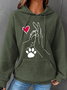 à Capuche Femmes Simple Printemps / Automne Chien Aucune élasticité Quotidien Ample Manches Longues Régulier Droit