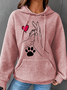 à Capuche Femmes Simple Printemps / Automne Chien Aucune élasticité Quotidien Ample Manches Longues Régulier Droit