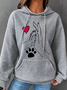 à Capuche Femmes Simple Printemps / Automne Chien Aucune élasticité Quotidien Ample Manches Longues Régulier Droit