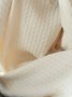 Femmes Plain Blanc Cassé Col Rond Confortable Mi-longue Robe Pull Décontracté