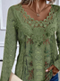 Chemisiers1 Décontracté Printemps / Automne Aléatoire Imprimé Jersey Manches Longues Col Rond Mi-long Droit Régulier pour Femmes