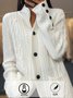 Cardigans Femmes Décontracté Plain Hiver Poids lourd Micro-élasticité Quotidien Manches Longues Laine/Tricot Droit