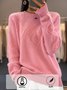 Pulls Décontracté Plain Hiver Micro-élasticité Ample chaleur Manches Longues Laine/Tricot Droit pour Femmes