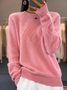 Pulls Décontracté Plain Hiver Micro-élasticité Ample chaleur Manches Longues Laine/Tricot Droit pour Femmes