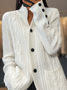 Cardigans Femmes Décontracté Plain Hiver Poids lourd Micro-élasticité Quotidien Manches Longues Laine/Tricot Droit