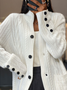 Cardigans Femmes Décontracté Plain Hiver Poids lourd Micro-élasticité Quotidien Manches Longues Laine/Tricot Droit