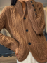 Cardigans Femmes Décontracté Plain Hiver Poids lourd Micro-élasticité Quotidien Manches Longues Laine/Tricot Droit