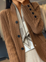 Cardigans Femmes Décontracté Plain Hiver Poids lourd Micro-élasticité Quotidien Manches Longues Laine/Tricot Droit