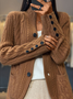 Cardigans Femmes Décontracté Plain Hiver Poids lourd Micro-élasticité Quotidien Manches Longues Laine/Tricot Droit