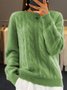 Pulls Décontracté Plain Hiver Acrylique Poids lourd Quotidien Manches Longues Col Rond Droit pour Femmes