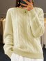 Pulls Décontracté Plain Hiver Acrylique Poids lourd Quotidien Manches Longues Col Rond Droit pour Femmes