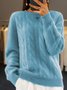 Pulls Décontracté Plain Hiver Acrylique Poids lourd Quotidien Manches Longues Col Rond Droit pour Femmes