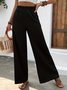 Pantalons Décontracté Plain Printemps / Automne Polyester Micro-élasticité Quotidien Cordon de Serrage Long Droit pour Femmes
