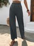 Pantalons Décontracté Plain Printemps / Automne Polyester Micro-élasticité Quotidien Cordon de Serrage Long Droit pour Femmes
