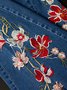 Jeans Femmes Décontracté Floral Printemps / Automne Naturel Aucune élasticité Quotidien Toile de Jean Long Régulier