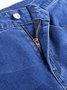 Jeans Décontracté Plain Printemps / Automne Naturel Pantalons à Jambe Large Toile de Jean Long Droit Régulier pour Femmes
