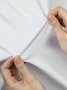 Chemises Femmes Décontracté Plain Été Coton à Haute Élasticité Dentelle Mancheron Col Rond S-Ligne