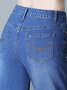 Jeans Décontracté Plain Printemps / Automne Naturel Pantalons à Jambe Large Toile de Jean Long Droit Régulier pour Femmes