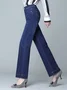 Jeans Décontracté Plain Printemps / Automne Naturel Pantalons à Jambe Large Toile de Jean Long Droit Régulier pour Femmes