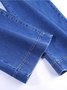 Jeans Décontracté Plain Printemps / Automne Naturel Pantalons à Jambe Large Toile de Jean Long Droit Régulier pour Femmes