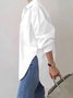 Chemises Femmes Décontracté Plain Printemps / Automne Coton Aucune élasticité Ample Mi-long Régulier ZL