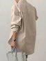 Chemises Femmes Décontracté Plain Printemps / Automne Coton Aucune élasticité Ample Mi-long Régulier ZL