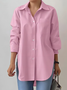 Chemises Femmes Décontracté Plain Printemps / Automne Coton Aucune élasticité Ample Mi-long Régulier ZL