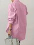Chemises Femmes Décontracté Plain Printemps / Automne Coton Aucune élasticité Ample Mi-long Régulier ZL