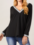 T-shirts Décontracté Printemps / Automne Unicolore Brillant Poids Moyen Adapté Régulier Trapèze T.-N.-L. pour Femmes