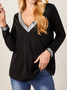 T-shirts Décontracté Printemps / Automne Unicolore Brillant Poids Moyen Adapté Régulier Trapèze T.-N.-L. pour Femmes