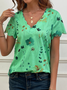T-shirts Femmes Décontracté Floral Été Quotidien Sans Manches Régulier Droit Régulier Élasticité moyenne