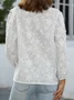 Chemises Femmes Plain Printemps / Automne en Lin Col V Ample Manches 3/4 Droit Régulier T.-N.-L.