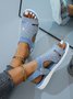 Sandales Antidérapantes Femmes Décontracté Plain Été à Bout Ouvert Tulle Tissu de Maille Sandales avec Sangle à La Cheville Caoutchouc à Enfiler