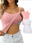 Camisole Femmes Décontracté Plain Été à Bretelles Quotidien Ample Régulier Gallus Droit