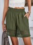 Shorts Femmes Décontracté Plain Été Polyester Évidé Aucune élasticité Quotidien Ample Droit