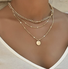 Collier Plain Toutes Les Saisons Simple Métal Vacances Métal Ensembles de couches pour Femmes