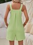 Deux Pièces Ensembles Femmes Décontracté Plain Été Polyester Naturel Ample Sans Manches Top Avec Pantalons Droit