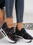 Chaussures Décontractées Femmes Décontracté Plain Toutes Les Saisons Brillant Polyester Quotidien Bout Rond Caoutchouc à Enfiler