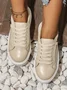 Chaussures Décontractées Femmes Décontracté Plain Toutes Les Saisons Brillant Bout Rond PU PU Caoutchouc à Lacets