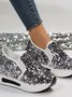 Chaussures Décontractées Femmes Décontracté Plain Toutes Les Saisons Brillant Polyester Quotidien Bout Rond Caoutchouc à Enfiler