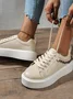 Chaussures Décontractées Femmes Décontracté Plain Toutes Les Saisons Brillant Bout Rond PU PU Caoutchouc à Lacets